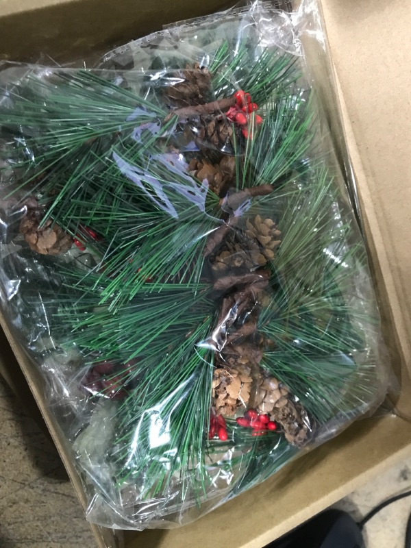Photo 2 of (PACK OF 2) TUPARKA 24 Pieces Artificial Holly Berry Picks and Christmas Pine Cone Picks Set, Includes 12 Pcs Red Berry Picks and 12 Pcs Mini Pine Picks Box Garland Table Decorations Crafts Sup
