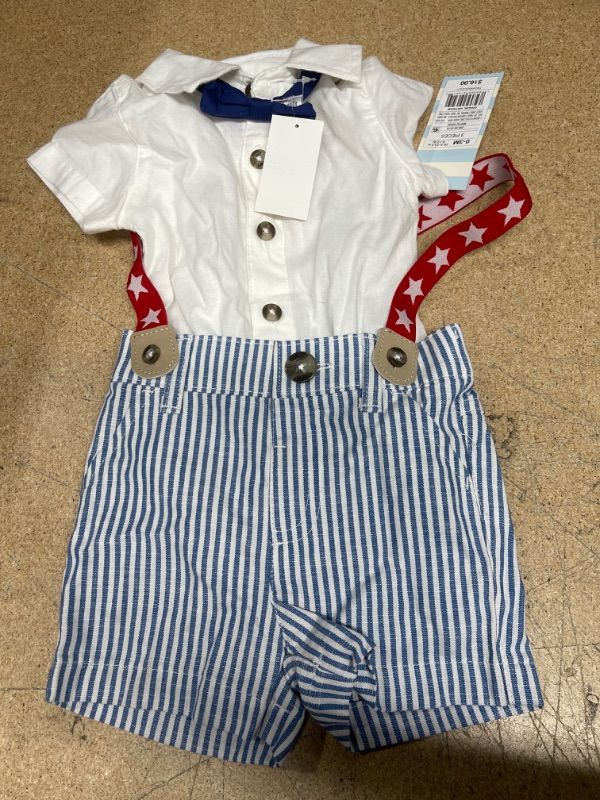 Photo 2 of Baby Boys' 'Little Man' Star Suspender Set - Cat & Jack™  Size 0-3 Months
