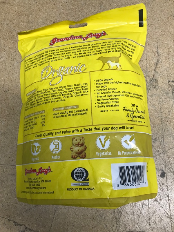 Photo 1 of Grandma Lucy's Organic Oven Baked Dog Treats - Banana & Sweet Potato, 14 oz UNKNOWN EXPIRATION DATE