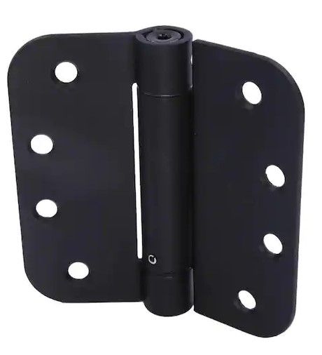 Photo 1 of 2 Pack 4 in. x 5/8 in. Radius Matte Black Spring Hinge
