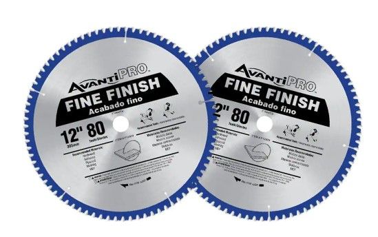 Photo 1 of 12 in. x 80-Tooth Fine Finish Circular Saw Blade (2-Pack)