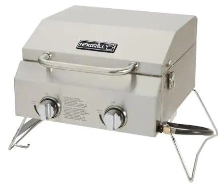 Photo 1 of **MISSING KNOBS**
2-Burner Portable Propane Gas Table Top Grill in Stainless Steel
