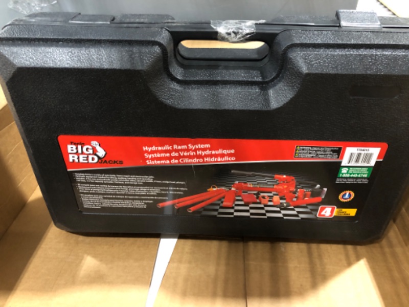 Photo 2 of BIG RED T70401S Torin Portable Hydraulic Ram: Auto Body Frame Repair Kit with Blow Mold Carrying Storage Case, 4 Ton (8,000 lb) Capacity, Red