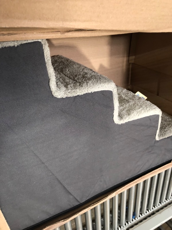 Photo 4 of **minor damage**
Dog and Cat Steps by Cozy Pet | Machine Washable Cover with Non Skid Bottom Gray 4 Step