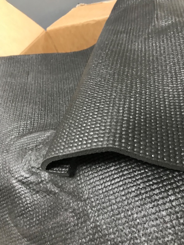 Photo 3 of 64"x24" Black/Charcoal Thin Yoga Mat (***slight damages, see photos***) approx. 0.125 inch thickness