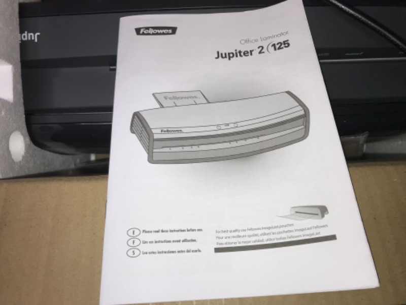 Photo 4 of Fellowes Jupiter 2 125 Laminator with Pouch Starter Kit - Black/Silver