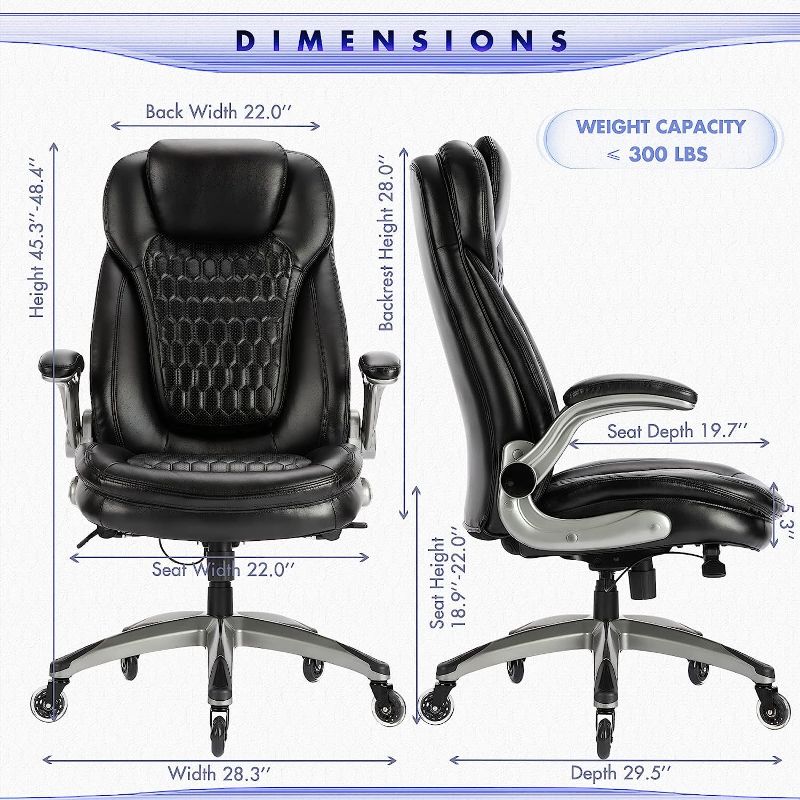 Photo 2 of COLAMY Executive Home Office Chair- Black