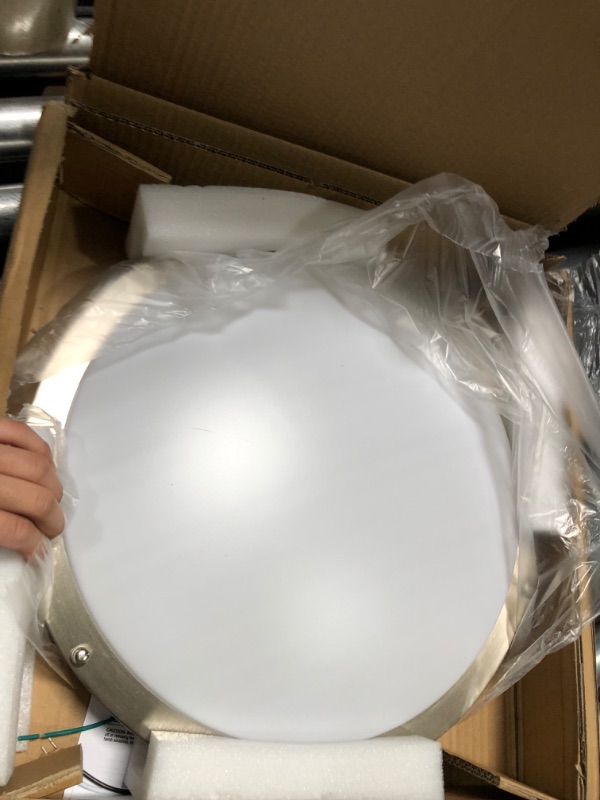 Photo 5 of 16 inch Dimmable LED Flush Mount Ceiling Light Fixture, Brushed Nickel, 36W, 2200LM, 2.7/3/3.5/4K/5K Adjustbale, 120°Light Angle, CRI80, Ceiling Lamp for Bedroom, Kitchen, Office, Garage, ETL Listed 16 inch Brushed Nickel.1