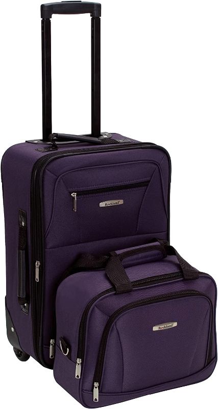 Photo 1 of  Rockland Fashion Expandable Softside Upright Luggage Set, Purple, 2-Piece (14/19)
