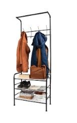 Photo 1 of **SHELVING ORGANIZER ONLY***
Mind Reader Metal Coat, Shoe Rack, Purses, Scarf, Shelving Organizer, Black & Standing Metal Coat Rack Hat Hanger 8 Hook, Black