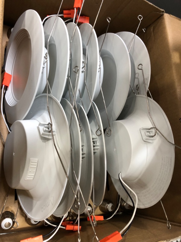 Photo 2 of Amico 5/6 inch 3CCT LED Recessed Lighting 12 Pack, Dimmable, IC & Damp Rated, 12.5W=100W, 950LM Can Lights with Baffle Trim, 3000K/4000K/5000K Selectable, Retrofit Installation - ETL & FCC Certified 3000k/4000k/5000k-3cct 5/6 Inch