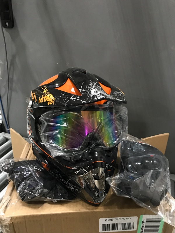 Photo 1 of TRIPERSON Dirt Bike Off-Road Motocross ATV Motorcycle Helmet for Men Women,Professional Competition Helmet DOT Certified (Orange, X-Large) Orange X-Large