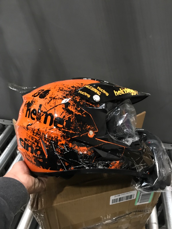 Photo 1 of TRIPERSON Dirt Bike Off-Road Motocross ATV Motorcycle Helmet for Men Women,Professional Competition Helmet DOT Certified (Orange, X-Large) Orange X-Large