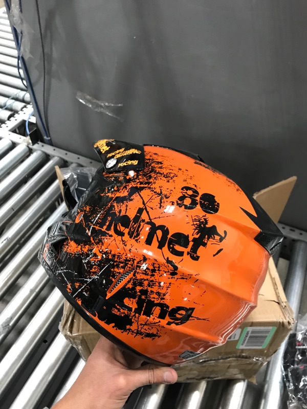 Photo 1 of TRIPERSON Dirt Bike Off-Road Motocross ATV Motorcycle Helmet for Men Women,Professional Competition Helmet DOT Certified (Orange, X-Large) Orange X-Large