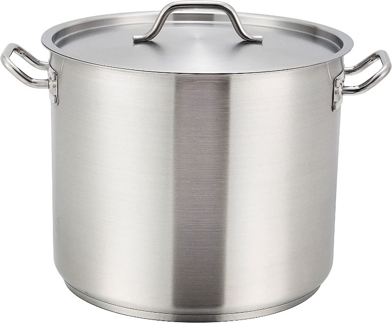 Photo 1 of Falaja Large Stock Pot Set- 20 Quart - Include Silicone Ladle, Slotted Spoon and Spatula - Stainless Steel Cooking Pot, Soup Pot with Lid, Big Pots for Cooking, Induction Pot Stew Pot Pozole Pot 20QT