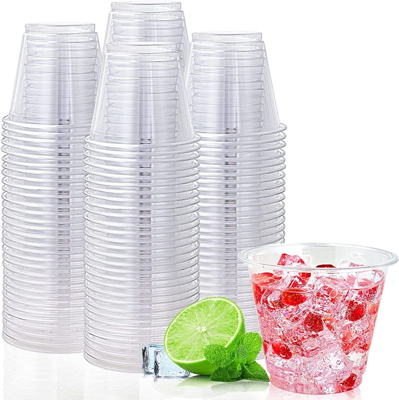 Photo 1 of 1000 Pack 9 oz Clear Plastic Cups, 9 Ounce Disposable Plastic Drinking Cups, Crystal Clear PET Plastic Cups for Parties, Wedding, Christmas Day