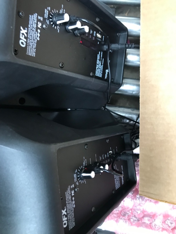 Photo 1 of PBX-800TWS 8-Inch Bluetooth Stereo PA System Comes with 2X 8 Speakers and 2X Stands, 2X Microphones, and a Remote Control