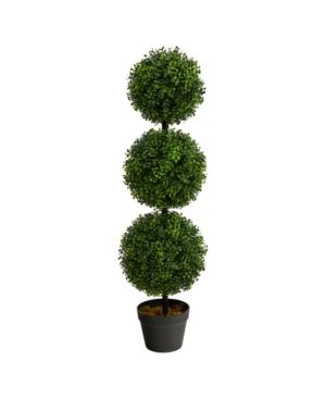 Photo 1 of 3ft. Boxwood Triple Ball Topiary Artificial Tree (Indoor/Outdoor)
