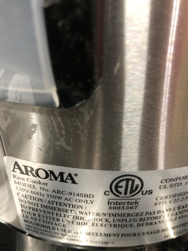 Photo 4 of Aroma Housewares ARC-914SBD Digital Cool-Touch Rice Grain Cooker and Food Steamer, Stainless, Silver, 4-Cup (Uncooked) / 8-Cup (Cooked) Basic