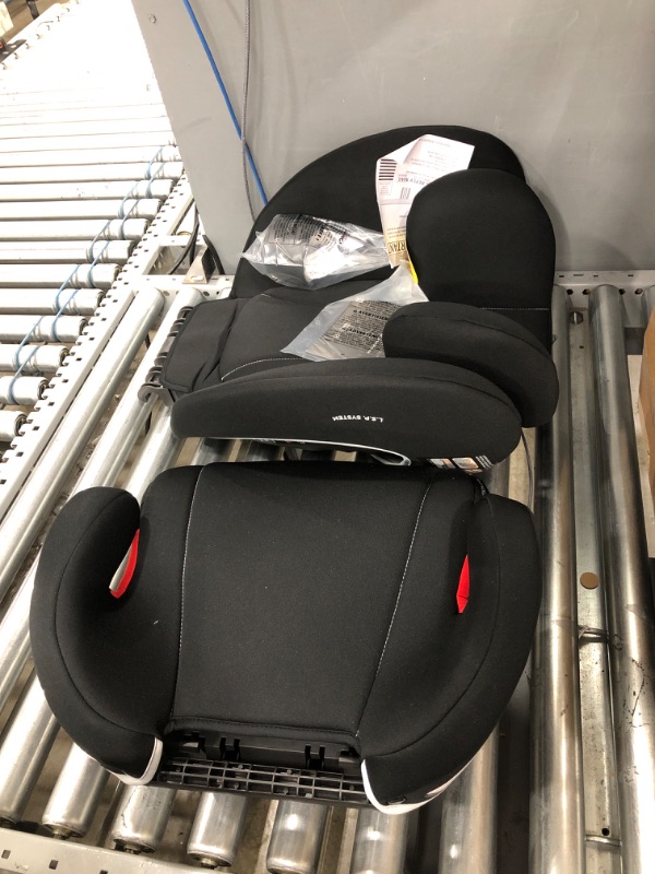 Photo 2 of CYBEX Solution B-Fix High Back Booster Seat, Lightweight Booster Seat, Secure Latch Installation, Linear Side Impact Protection, 12-Position Adjustable Headrest, for Kids 40-120 Lbs, Volcano Black Solution B-fix Volcano Black