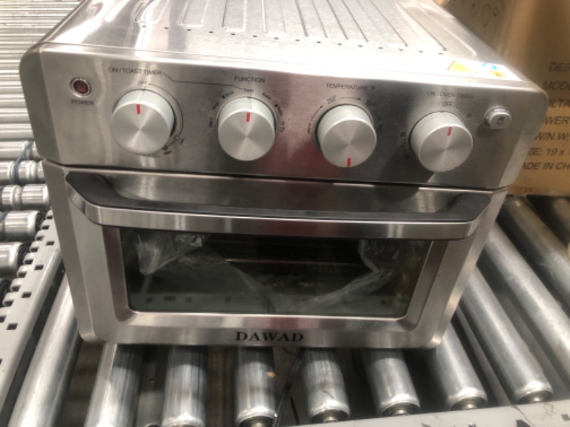 Photo 2 of #Toaster Oven Air Fryer Combo,DAWAD 19QT Countertop Convection Oven for Fries, Pizza, Chicken, Cake, Cookies, 4 Accessories & 33 Original Recipes, Easy Clean, Stainless Steel Silver