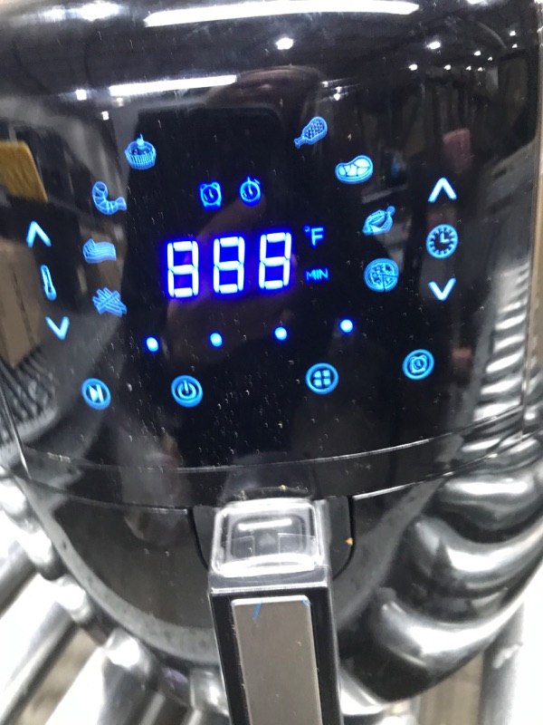 Photo 2 of 8-in-1 5.8 Qt. Black Electric Air Fryer with Recipe Book