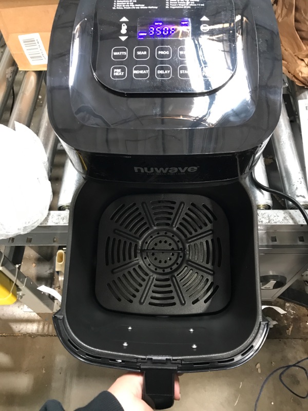 Photo 3 of Nuwave Brio 7-in-1 Air Fryer Oven, 7.25-Qt with One-Touch Digital Controls, 50°- 400°F Temperature Controls in 5° Increments, Linear Thermal (Linear T) for Perfect Results, Black
