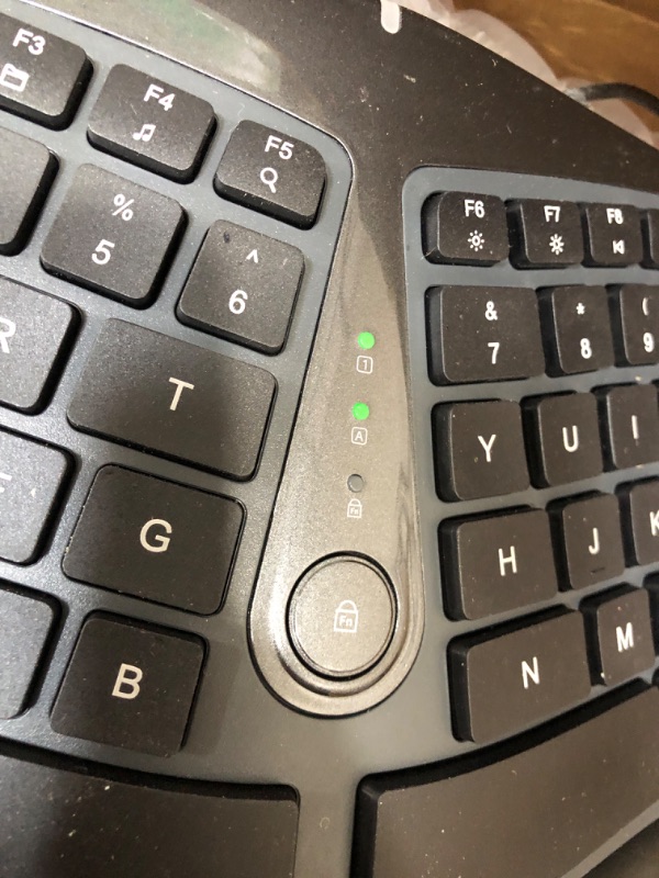 Photo 1 of DeLUX Wired Ergonomic Split Keyboard with Wrist Rest, [Standard Ergo] Keyboard Series with 2 USB Passthrough, Natural Typing Reducing Hand Pressure, 107 Keys for Windows and Mac OS (GM901U-Black)