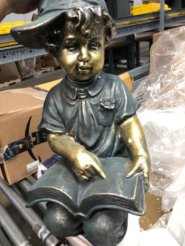 Photo 4 of Alpine Corporation GXT258A Statue, Boy: 9"L x 9"W x 19"H, Girl: 16"L x 10"W x 20"H, Patina/Bronze