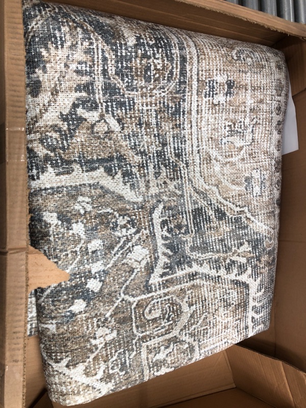 Photo 1 of Adiva Rugs Machine Washable Area Rug with Non Slip Backing for Living Room, Bedroom, Bathroom, Kitchen, Printed Persian Vintage Home Decor, Floor Decoration Carpet Mat (VIZON, 9' x 12') 9' x 12' Vizon 43