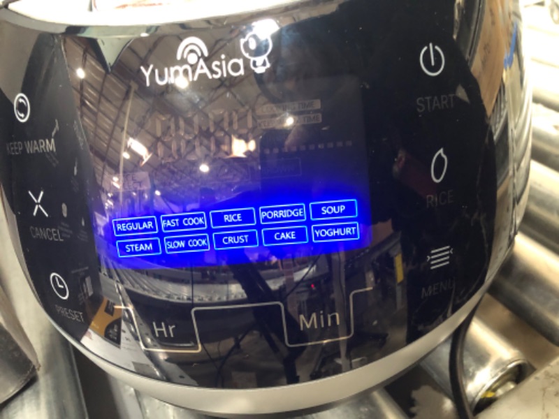 Photo 7 of Yum Asia Sakura Rice Cooker with Ceramic Bowl and Advanced Fuzzy Logic (8 Cup, 1.5 Litre) 6 Rice Cook Functions, 6 Multicook Functions, Motouch LED Display, 120V Power (Black and Silver)