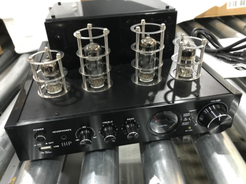 Photo 4 of Monoprice Stereo Hybrid Tube Amplifier 2019 Edition, 25 Watt with Bluetooth, Wired RCA, Optical, Coaxial, and USB Connections, and Subwoofer Out