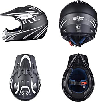 Photo 1 of AHR DOT Adult Full Face MX H-VEN20 Helmet, Outdoor Motocross Off-Road Dirt Bike Motorcycle ATV Clear Lens L