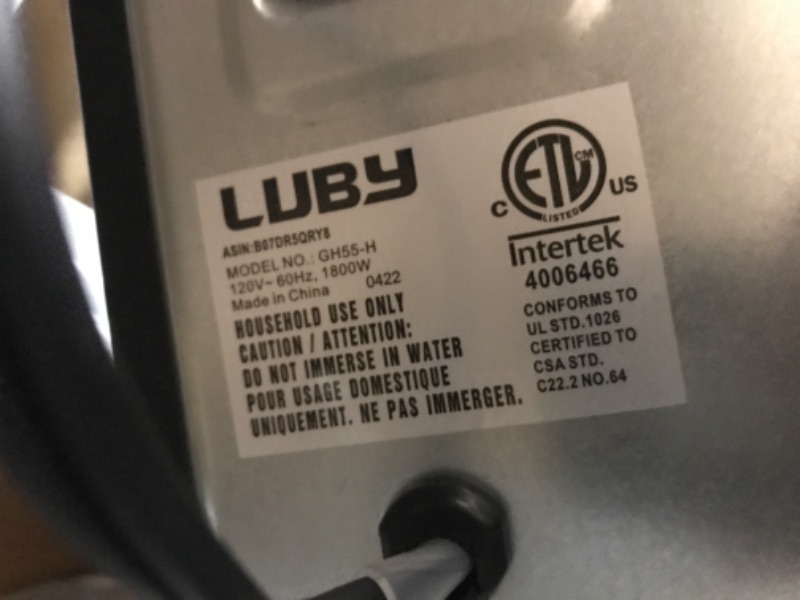 Photo 4 of ***TESTED/ TURNS ON*** LUBY Large Toaster Oven Countertop, French Door Designed, 55L, 18 Slices, 14'' pizza, 20lb Turkey, Silver