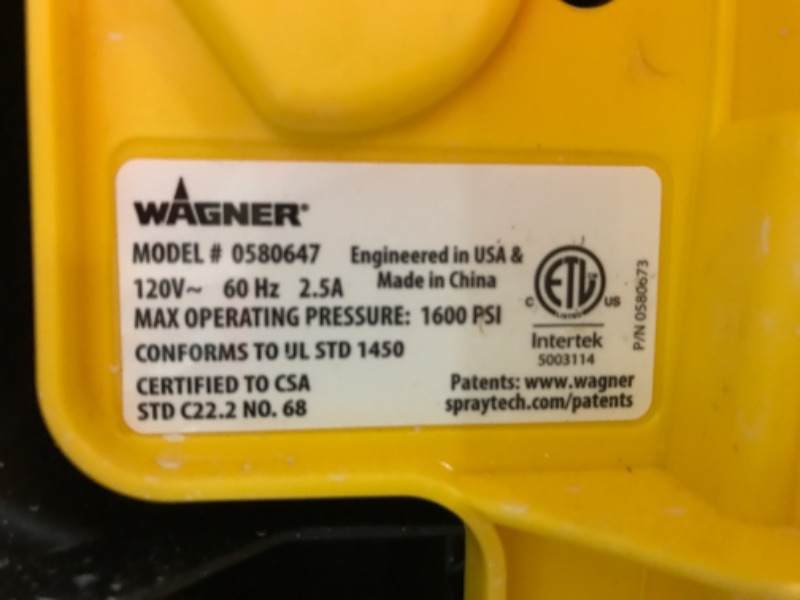 Photo 4 of **TESTED/ TURNS ON*** Wagner 0580678 Control Pro 130 Power Tank Paint Sprayer, High Efficiency Airless with Low Overspray