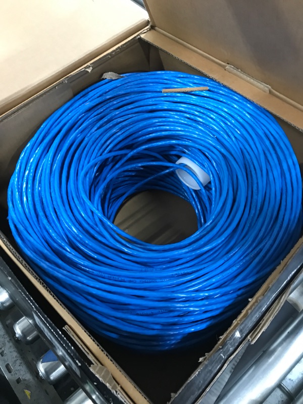 Photo 3 of CAT6 Plenum (CMP) Cable 1000FT | Network Analyzer Test Passed | 23AWG 4Pair, Solid 550MHz Network Cable 10Gigabit UTP, Available in Blue, White, Green, Gray, Black, Red & Yellow Color (Blue)