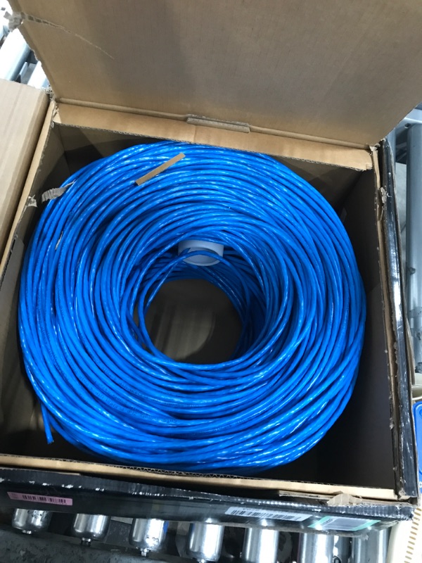 Photo 2 of CAT6 Plenum (CMP) Cable 1000FT | Network Analyzer Test Passed | 23AWG 4Pair, Solid 550MHz Network Cable 10Gigabit UTP, Available in Blue, White, Green, Gray, Black, Red & Yellow Color (Blue)