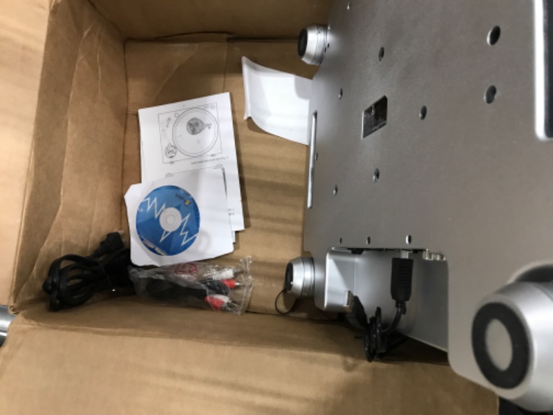 Photo 1 of DIGITNOW High Fidelity Belt Drive Turntable, Vinyl Record Player with Magnetic Cartridge, Convert Vinyl to Digital, Variable Pitch Control &Anti-Skate Control silver