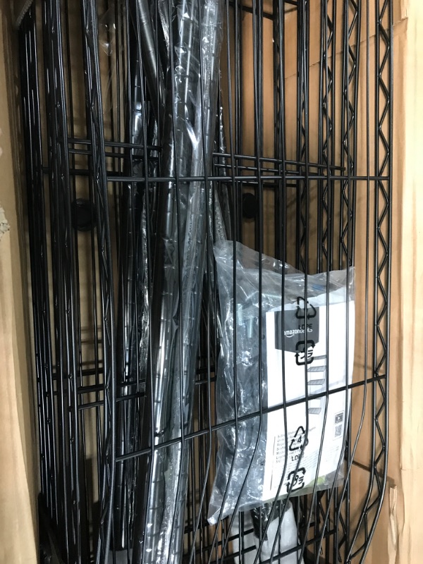 Photo 1 of Amazon Basics 5-Shelf Adjustable, Heavy Duty Storage Shelving Unit (350 lbs loading capacity per shelf), Steel Organizer Wire Rack, Black (36L x 14W x 72H) DAMAGED