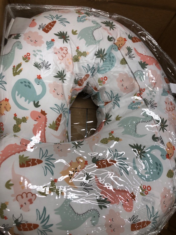 Photo 2 of Boppy Nursing Pillow and Positioner—Original | Blush Baby Dino | Breastfeeding, Bottle Feeding, Baby Support | with Removable Cotton Blend Cover
