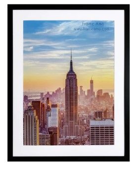 Photo 1 of 22x28-18x24 Modern Black Frame, with White Mat
