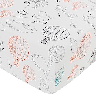 Photo 1 of 2PK-LifeTree Fitted Crib Sheets - Balloon Print Premium Cotton Toddler Bed Sheets for Baby Girls or Baby Boys - Fits Standard Crib Mattress
