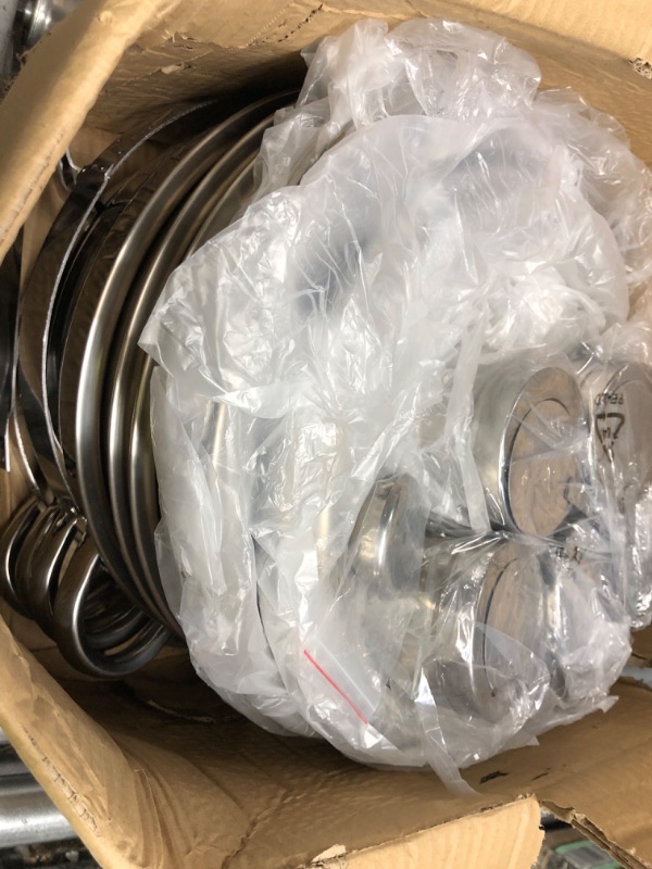 Photo 2 of **USED** Restlrious 4 Packs Round Chafing Dishes Stainless Steel Chafers and Buffet Warmers Sets 5QT Large Capacity w/Water Pan, Food Pan, Fuel Holder 