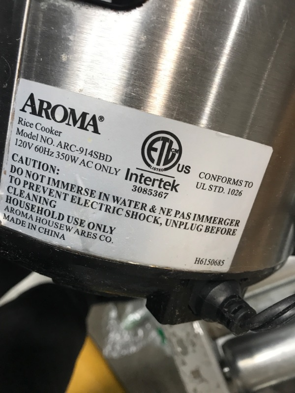 Photo 1 of Aroma Housewares ARC-914SBD Digital Cool-Touch Rice Grain Cooker and Food Steamer, Stainless, Silver, 4-Cup (Uncooked) / 8-Cup (Cooked) Basic
**USED AND DIRTY**