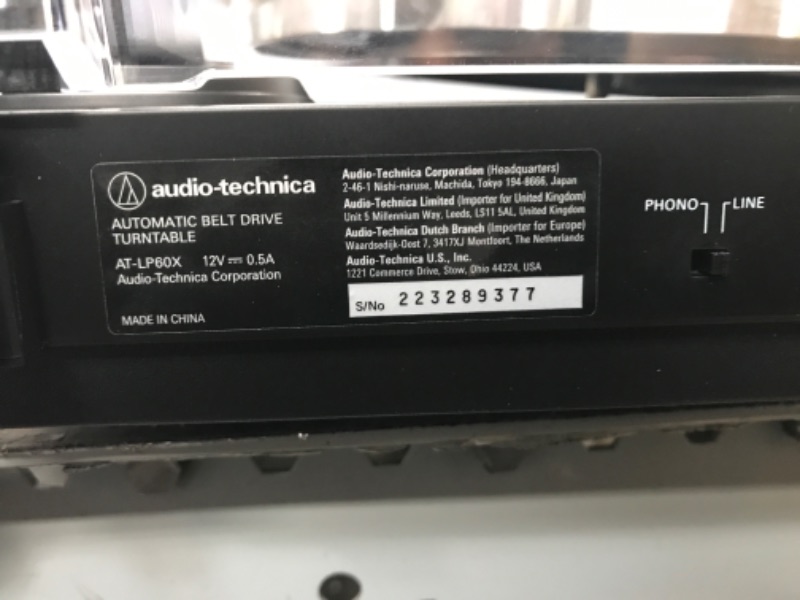 Photo 4 of Audio-Technica AT-LP60X-BK Fully Automatic Belt-Drive Stereo Turntable, Black, Hi-Fi, 2 Speed, Dust Cover, Anti-Resonance, Die-Cast Aluminum Platter