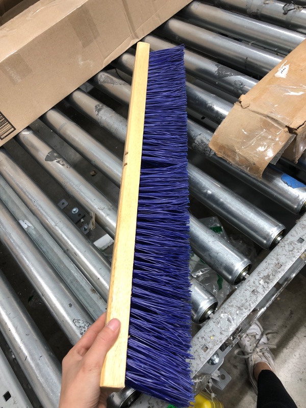 Photo 2 of Weiler 44590 24" Block Size, Hardwood Block, Stiff Blue Polypropylene Fill, Contractor Coarse Sweeping Broom 24" Stiff Blue Polypropylene