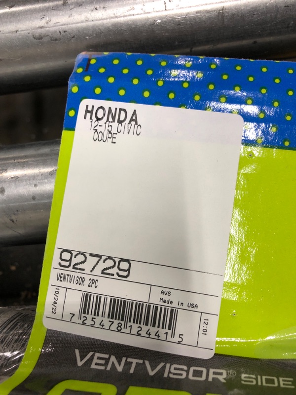 Photo 3 of Auto Ventshade [AVS] Ventvisor / Rain Guards | Outside Mount, Smoke Color, 2 pc | 92729 | Fits 2012 - 2015 Honda Civic Coupe