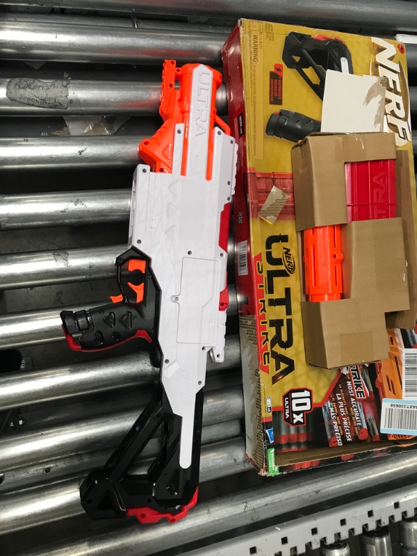 Photo 2 of *NO AMMO* NERF Ultra Strike Motorized Blaster, 10 AccuStrike Ultra Darts, 10-Dart Clip, Integrated Sight, Compatible Only Ultra Darts