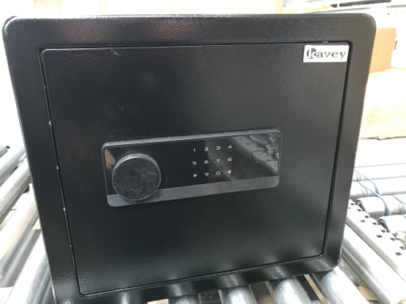 Photo 2 of *DOES NOT OPEN* Kavey 1.6 Cub Home Safe, Safe Box with Digital Touch Screen Keypad and Sensitive Alarm System, Money Safe With Removable Shelf and LED Light, Small Safe for Money Jewelry Document Valuable Handgun BLACK-1.6 CUB( NO KEY INCLUDED)