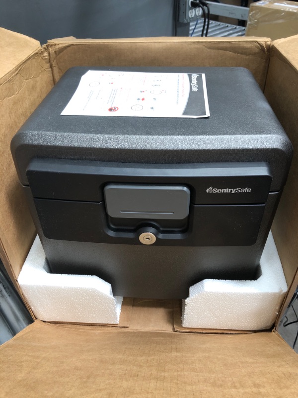 Photo 2 of SentrySafe Fireproof and Waterproof Safe Box with Key Lock, File and Document Safe, 0.65 Cubic Feet, 14.3 x 15.5 x 13.5 inches, HD4100,black
